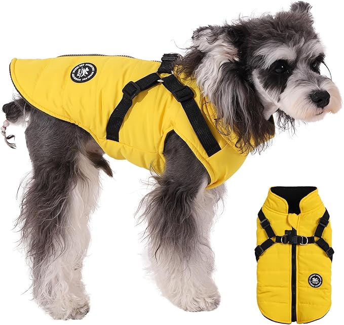 Norbi Dog Jacket, Winter Coat with Built-in Harness for Small to Large Dogs - Adjustable, Warm, Cold Weather Coats