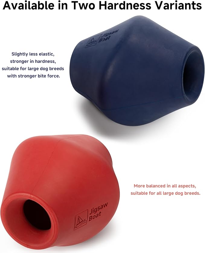 Stuffable Enrichment Dog Toy – Durable Natural Rubber Treat Dispenser for Large Dogs, Irregular Shape, Red, Bully Stick Compatible
