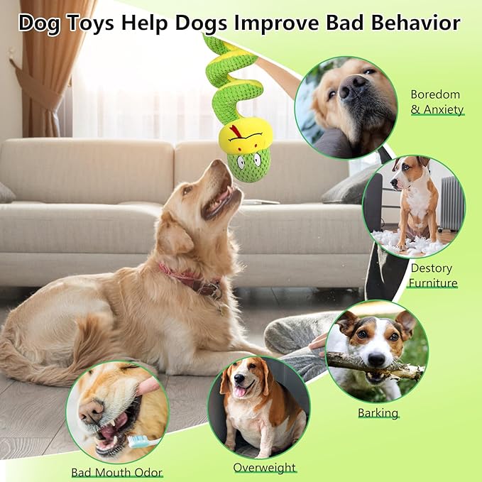 Squeaky Dog Toys for Large Dogs, Interactive Tug of War Puppy Toys with Pull Rope, Stuffed Pet Dog Toys with Soft Fabric Suitable for Small, Medium and Big Dogs
