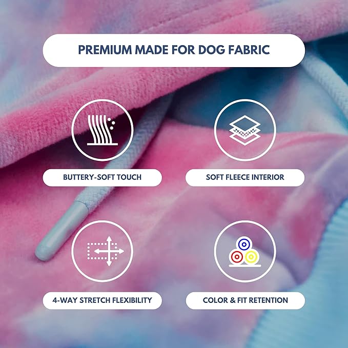 Spark Paws Dog Hoodie – Premium Dog Sweater for Small, Medium, and Large Dogs | Warm Outfits for French Bulldogs, Pitbull, Puppy, Winter Jacket Alternative - Snow Cone - S
