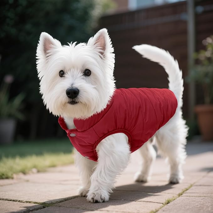 ASENKU Dog Winter Coat - Waterproof Windproof Dog Jacket, Warm Snowproof Doggie Puffer Vest for Cold Weather, Lightweight Snow Coats for Small Medium Large Dogs (XL, Red)