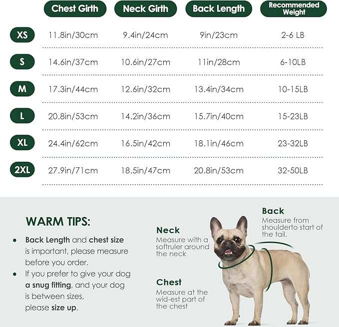 KOESON Large Dog Sweater, Warm Christmas Dog Sweaters for Large Dogs, Cable Knit Sweater for French Bulldog, Pug, Corgi, Boston Terrier, Easy On Xmas Sweaters for Dogs, Green, L