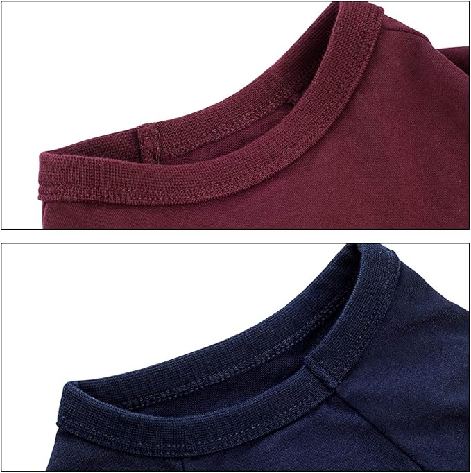 Koneseve Dog Shirts Soft Cotton Dog Clothes Stretchy T-Shirt for Small Medium Large Dogs Cat Shirt Breathable Puppy Outfit Kitten Apparel Pet Pullover Tee Blank Basic Sweatshirt 2-Pack Blue & Red L