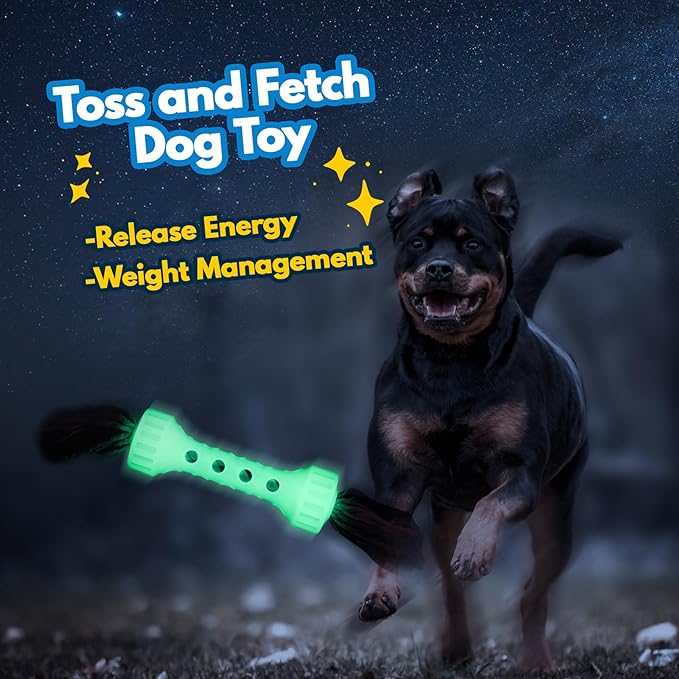 2PCS Premium Durable Rope Toys for Aggressive Chewers, Dog Tug of War Toys for Medium/Large Dogs, Glow in The Dark Outdoor Dog Fetch Toy, Interactive Dog Toy, Keep Your Powerful Chewers Busy