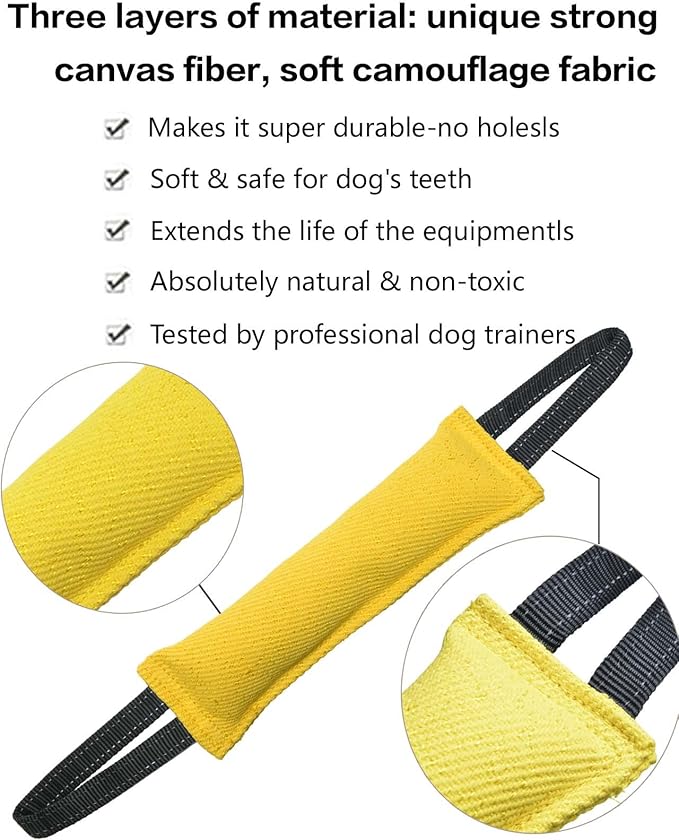 Clysrou Dog Tug Toy Tough Jute Bite Pillow Lasting Training Equipment Puppy to Large Dogs Interactive
