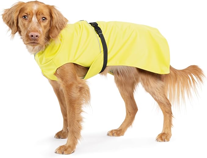 Goldpaw Rainpaw Waterproof Dog Raincoat - Durable Dog Rain Jacket for All Seasons - Easy to Wear, Adjustable, Premium Pet Outerwear - Made in The USA - Machine Washable - Yellow - Size 24