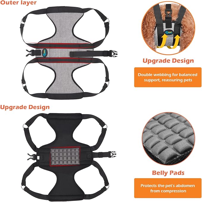 Ownpets Pet Grooming Hammock, Breathable Dog Grooming Hammock with Carabiners, Pet Grooming Harness Sling for Grooming, Hair Nail Trimming Cutting & More (XS)