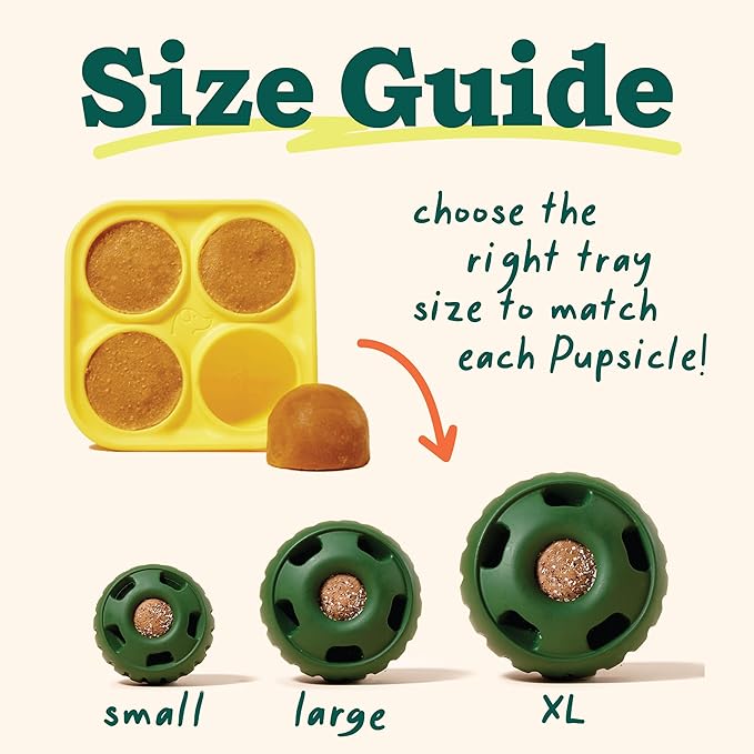 WOOF Pupsicle Treat Tray Mold, Large 25-75lbs, Silicone Molds for Dog Treats, Dishwasher Safe, Reusable Treat Tray, Freeze Refill Treats For The Pupsicle Toy