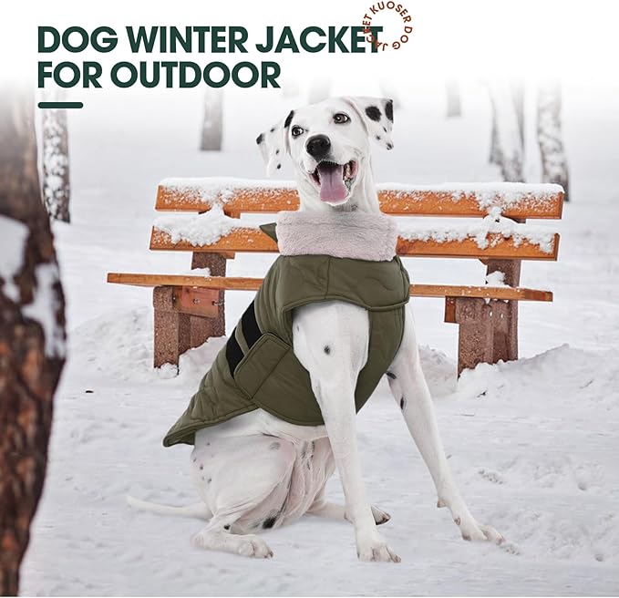 Kuoser XXXL Giant Dog Coat | Great Dane -20°C Arctic Jacket - Adjustble Hook Loop & Full Belly Wrap