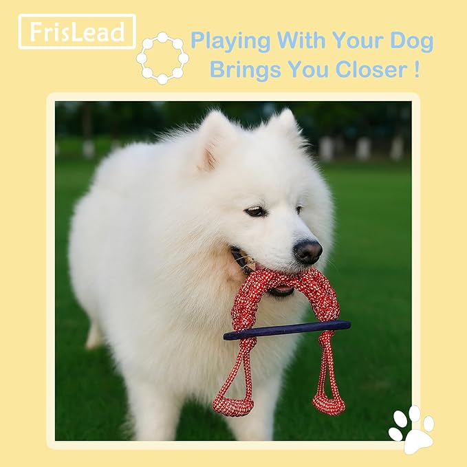 2-in-1 Dog Tug of War Rope and Frisbee, Dog Toy,Tough Rope Toy, Flying Disc, Tug Toy for Outdoor and Indoor Play (Lilac)