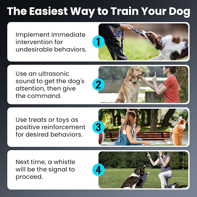Dog Whistle, Dog Training Whistle to Stop Barking Neighbor's Dog, 2 Pack Adjustable Ultrasonic Silent Dog Recall Training Whistles with Lanyard, Professional Dog Whistle for All Dogs