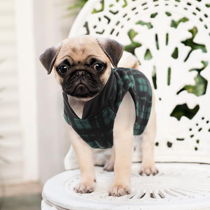 Weewooday 4 Pieces Winter Fabric Dog Sweater with Leash Ring Fleece Vest Dog Pullover Jacket Warm Pet Dogs Clothes for Puppy Small Dogs Cat Chihuahua Boy (Mix Pattern, M)