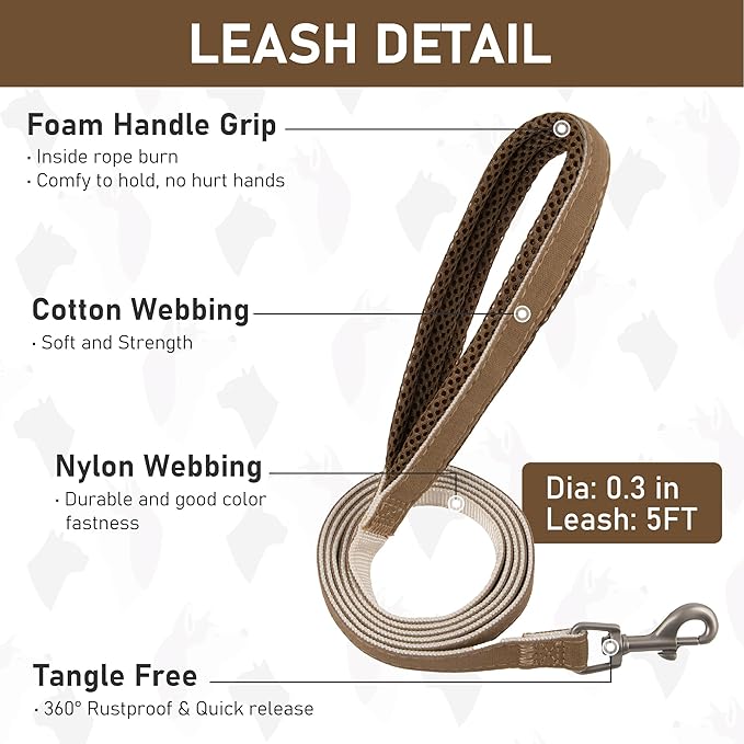 GAMUDA Small Pet Harness Collar and Leash Set, Step in No Chock No Pull Linen Fabric Soft Mesh Dog Vest Harnesses Reflective for Dogs Puppy Cats Kitten Rabbit (Brown, XXS)