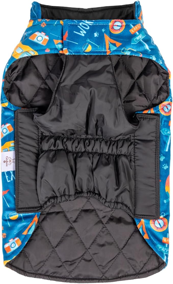 CuteBone Winter Coat Waterproof Windproof Jacket Reversible Vest Thick Adjustable Cold Weather Coats for Small Medium Large Dogs Soft With Leash Hole