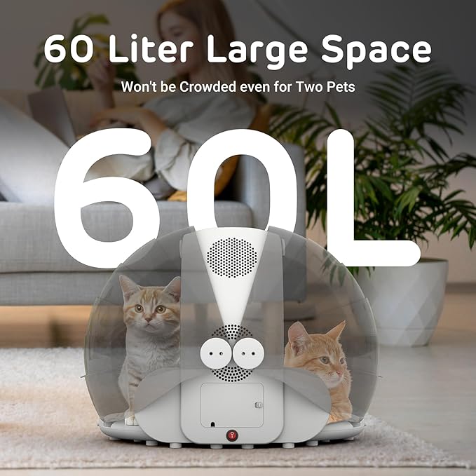 iPettie Automatic Hair Dryer Box for Cats and Small Dogs, Foldable and Large Capacity, 8 High-Velocity Fans, 360° Airflow, Temperature Control, 4-Speed Settings and Timer, 16 Gallons