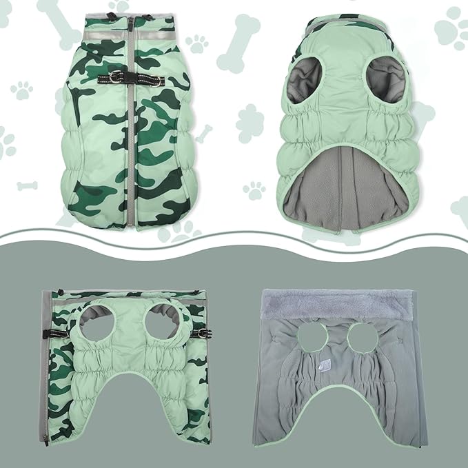 Lelepet Warm Dog Winter Coat Dog Coats for Extra Large Dogs Waterproof Dogs Jacket with Harness Built in Reflective Cold Weather Coats Windproof Zip-Up Winter Fleece Vest Snowsuit Great Dane 3XL