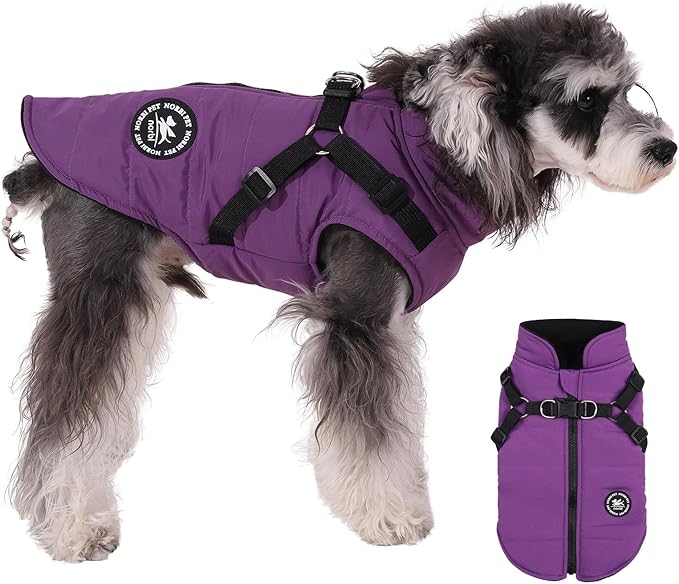 Norbi Dog Winter Jacket with Built-in Harness - Adjustable Warm Coats for Small to Large Dogs - Perfect for Cold Weather