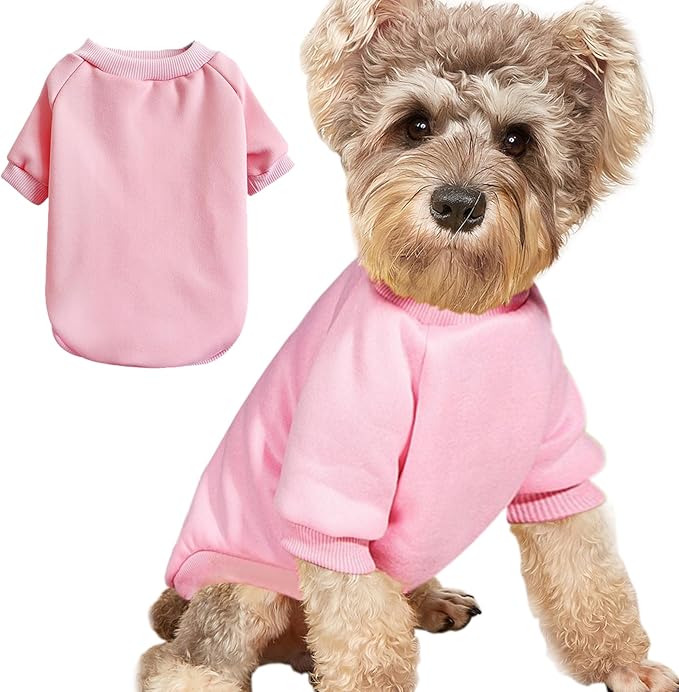Puppy Sweater for Small Dogs Clothes Warm Winter Cat Clothe Pet Sweatshirt Knitwear Doggie Kitten Clothing, Pink, X-Small