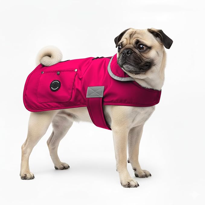 Joyride Harness FrostFlex Dog Winter Jacket - Fleece Lined & Water-Resistant - Snowsuit with Pockets for Treats & Poop Bags - Durable Cold Weather Dog Coat - Pink Berry-XXL