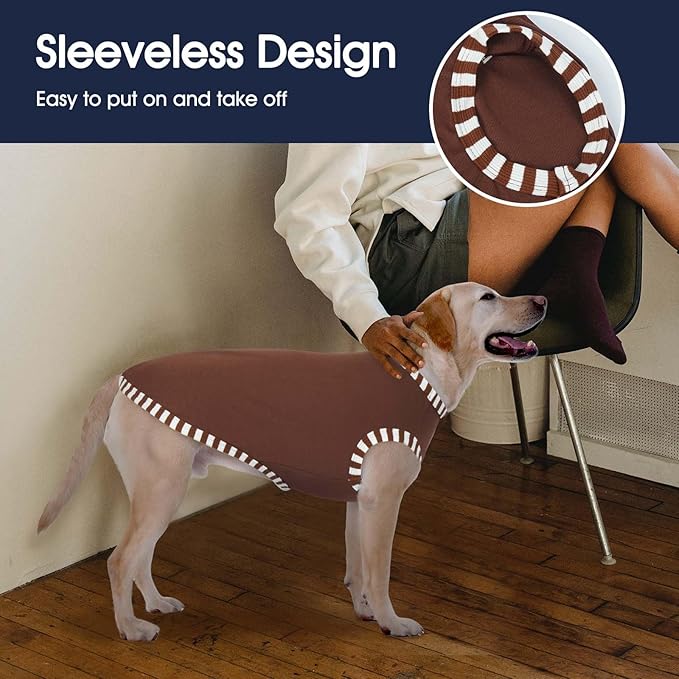 IECOii 2 Pack Dog T-Shirt for Small Dogs | Breathable Stretch Fit for Summer, UV Sun Protection for Chihuahua & Cats, Coffee+DarkRed,M