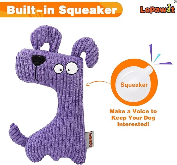 Squeaky Dog Toys for Small Dogs, Cute Plush Small Dog Toys for Indoor Play, Interactive Dog Toys with Non-Shedding Material for Small and Medium Dogs - 4pack