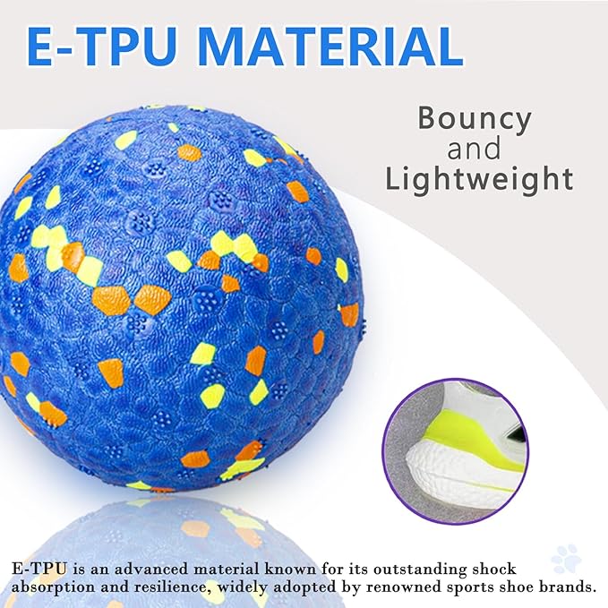 2Pcs Super Bouncy Dog Balls, Fun Indestructible Tennis Balls for Aggressive Chewers, Durable Floating Fetch Toys for Medium and Large Dogs with Lifetime Replacement