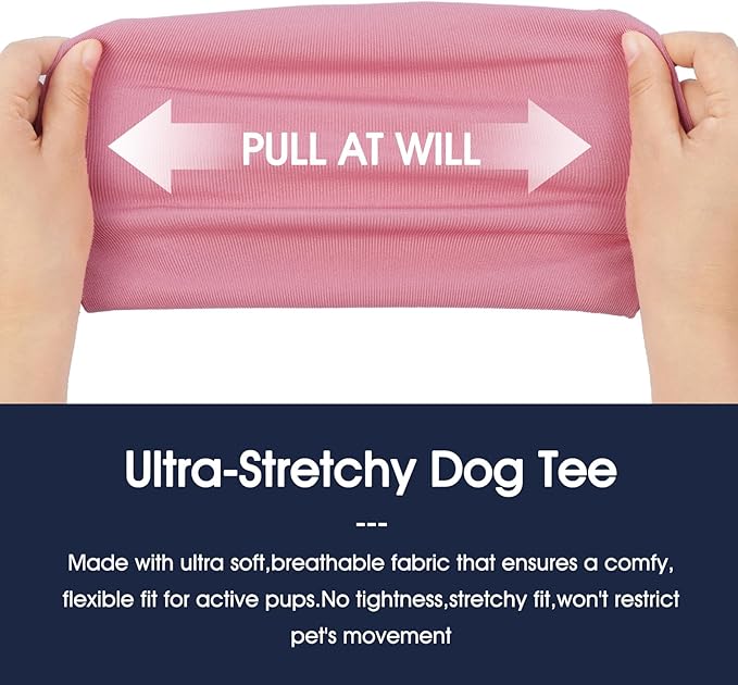 IECOii 2 Pack Dog T-Shirts,Stretchy & Comfortable Pet Summer Tank Top Clothes,Fade-Resistant, Easy to Put On – Machine Washable Tshirts for Medium Breeds Dogs,Pink+Stripes,XLarge