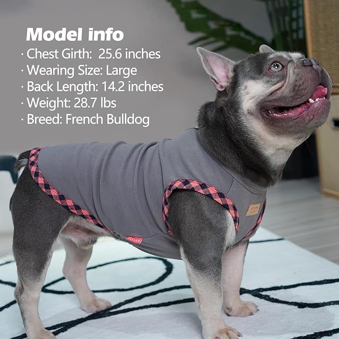 KYEESE 2Pack Dog Shirt Pullover Pet Clothes Sleeveless Fleece Puppy Coats Canine Sweatshirt Soft Tee Vest Lightweight Sweater for Small Dogs, Grey+Pink, X-Large