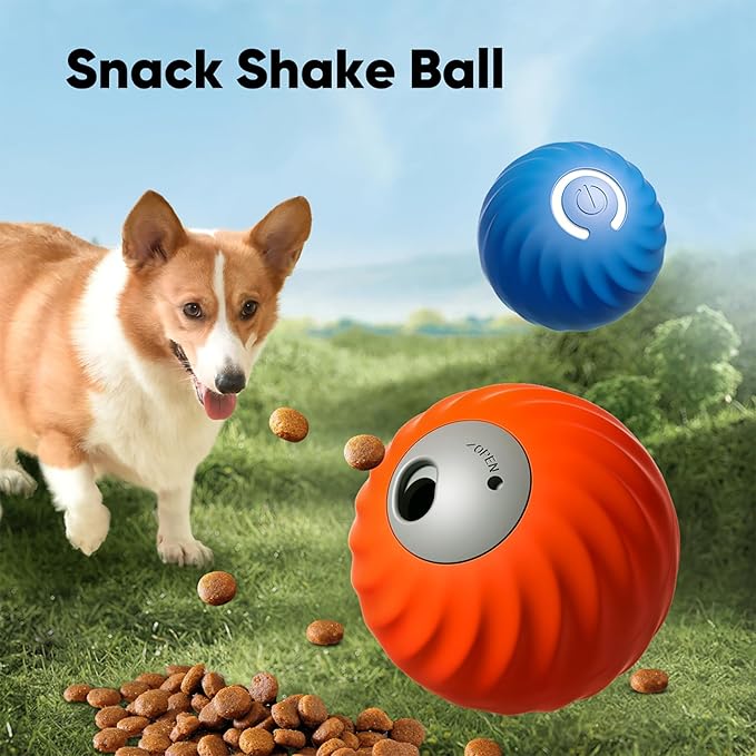 Interactive Dog Toys, Zoomie 2.0 Buddy, Treat Dispensing Dog Puzzle Toy, Dog Treat Ball, Durable Motion Activated Moving Dog Toy for Puppy Small Medium Large Dogs, USB Rechargeable