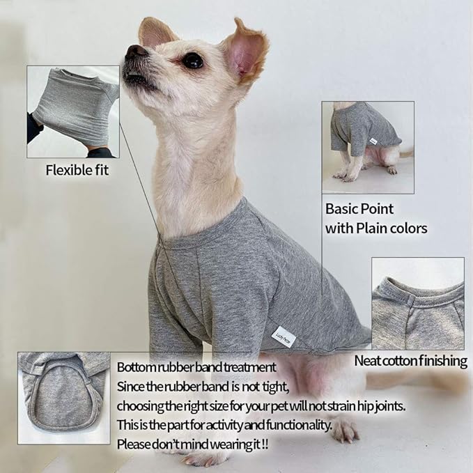 Dog Shirt for Small Dogs Plain T-Shirts Soft Breathable Dog Cotton Shirt pet Clothes (X-Large, Black)