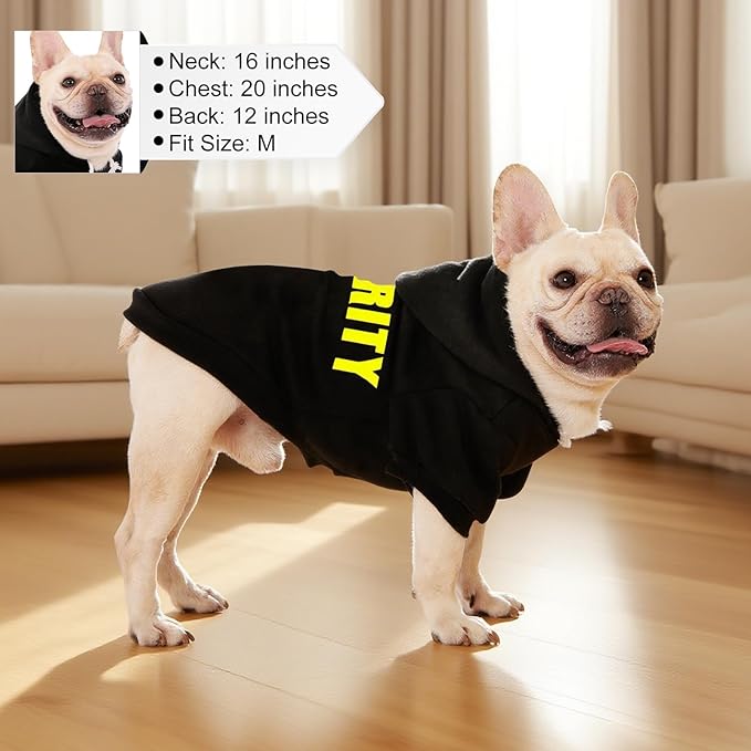 EXPAWLORER Security Dog Hoodie Puppy Sweater - Dog Sweatshirt Soft Fleece Lined Pet Clothes, Cold Weather Hooded Jacket Coat Keep Warm for Small Medium Large Dogs Cat, X-Small