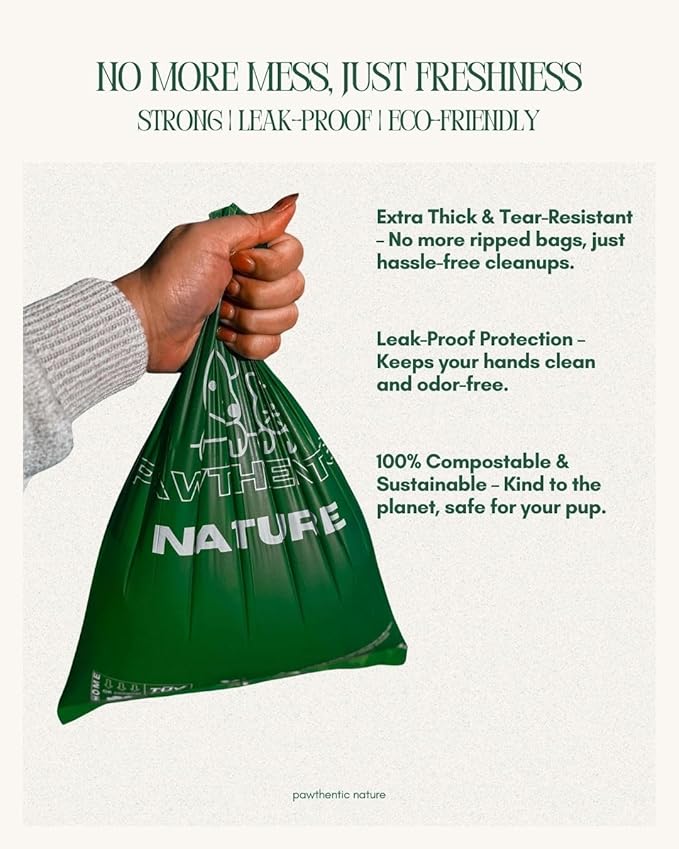 Compostable Dog Poop Bags – 90 Count Value Pack, Extra-Thick 18 Micron, Leak-Proof & Plant-Based, Light Scent, Biodegradable & Eco-Friendly for Dogs & Cats – USA Owned
