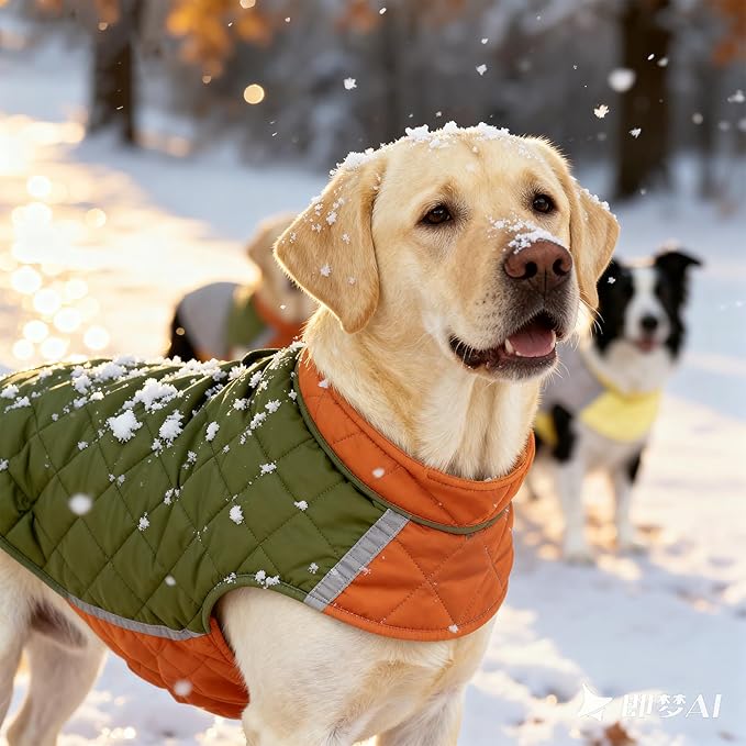 Reversible Waterproof Dog Coat - Adjustable Winter Jacket for Small to Large Breeds, Warm Cold Weather Apparel for Medium Dogs (Red & Black, Small (Pack of 1))