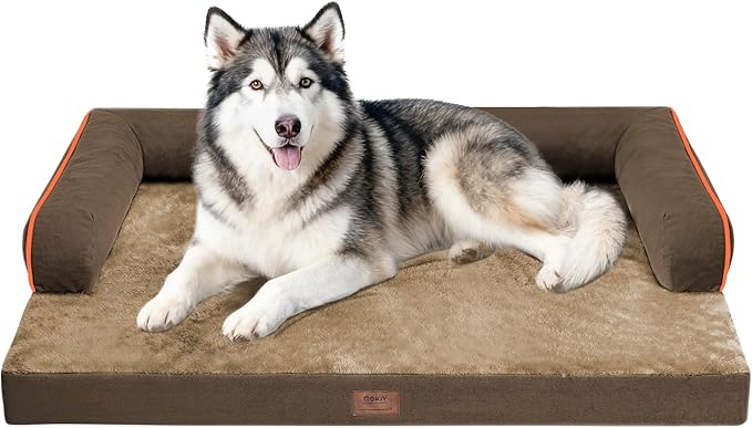 Dog Bed Large Sized Dogs-Orthopedic Waterproof Bed for Dogs,Large Dog Beds with Washable Removable Cover & Non-Slip Bottom