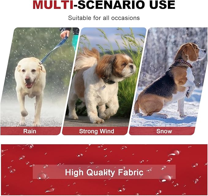 PINA Dog Raincoat - Waterproof Jacket with Hood, Lightweight Dog Rain Coat, Poncho with Reflective Strap and Pocket for Wet Weather, Full Wrap Design for Full Protection