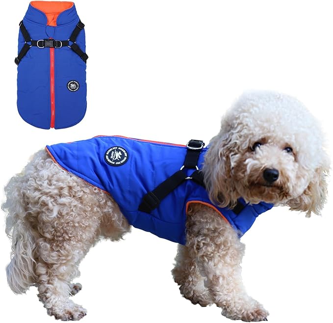 Norbi Dog Coat Winter Coat with Harness Built in, Dog Jacket Adjustable Warm Coats for XL size Dogs,Cold Weather Coats
