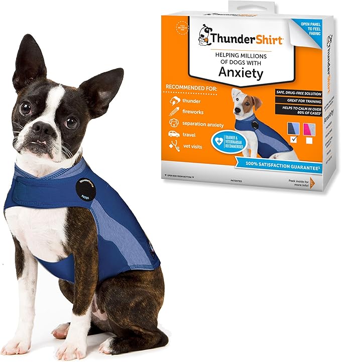 ThunderShirt for Dogs, X Small , Blue Polo - Dog Anxiety Relief Calming Vest