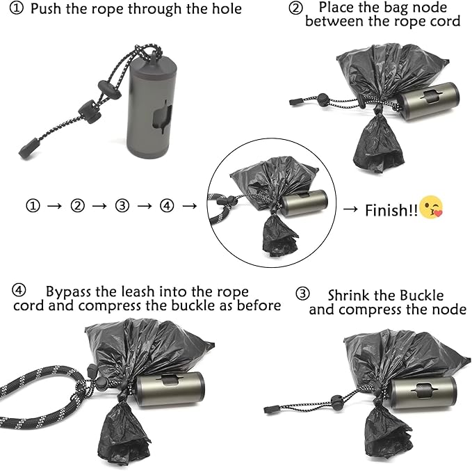 Metal Dog Poop Bag Holder Aluminum Dispenser for Leashes, Hiking & Travel, Lightweight Scratch-Resistant with 3 Attachments and 195 Bags (Olive Green, 1 Holder 15 Bags)