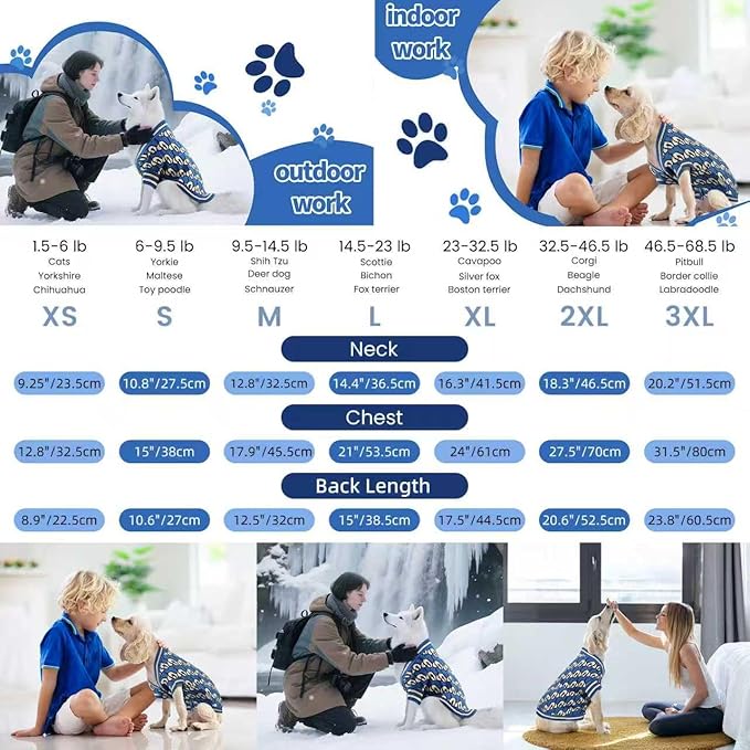 Pet Sweaters for Dogs Boys and Girls, Dynamic Letter Patterned Dog Sweater,Dog Cardigan,Pet Clothes,Pet Knitted Clothing,Fit for Different Seasons and Kinds of Dogs (Blue XS)