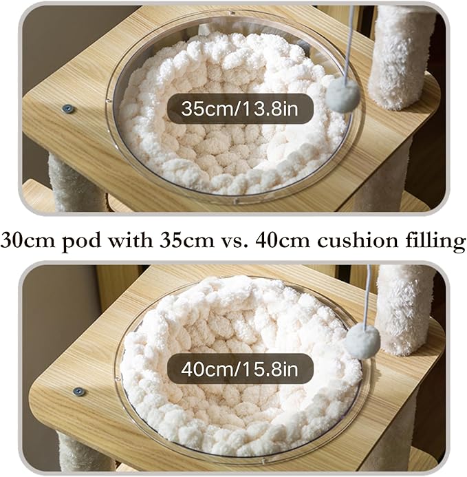 Cat Knitted Bed Mat, Extra-Soft Washable Warm Round Pads Cushions for Indoor Kittens, Cat Trees Towers, Perfect for Kneading and Sleeping (Blue-Grey,Small)