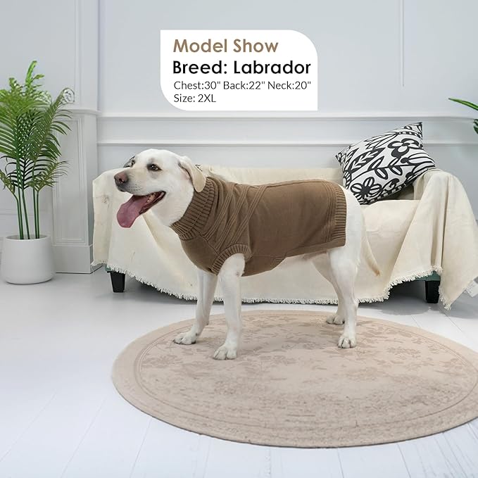 Dog Sweaters for Small Dogs Male Female Pet Knitwear Classic Puppy Warm Pullover Turtleneck Cold Weather Clothes for Yorkie(Brown, S)