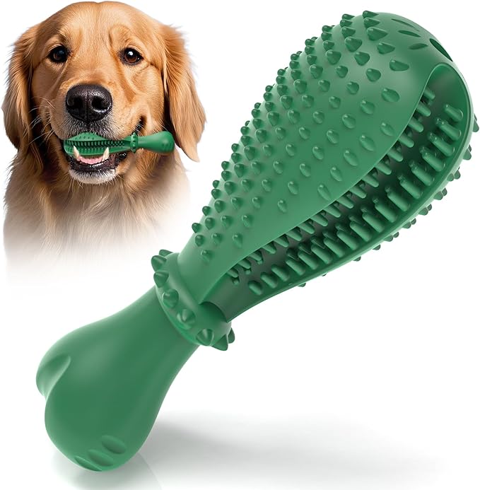 Chew Toys for Dog, Rubber Durable Dog Toys for Aggressive Chewers, Interative Indestructible Toy,Teeth Clean Chew Toys for Medium Large Breed (Forest Green)