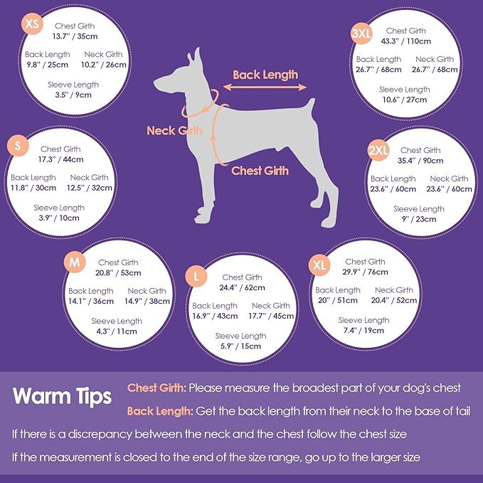 SUNFURA Full Body Dog Coat - Warm Fleece Jacket for Small Dogs, Turtleneck Winter Coats with Harness, Reflective Dog Snowsuit Windproof Puffer Jackets with Legs for Pug, Jack Russel, Hot Pink S