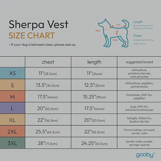 Gooby Sherpa Vest Dog Sweater - Warm Gray, X-Large - Warm Fuzzy Fleece Step in Dog Jacket Without Ring Leash for Small to Medium Dogs