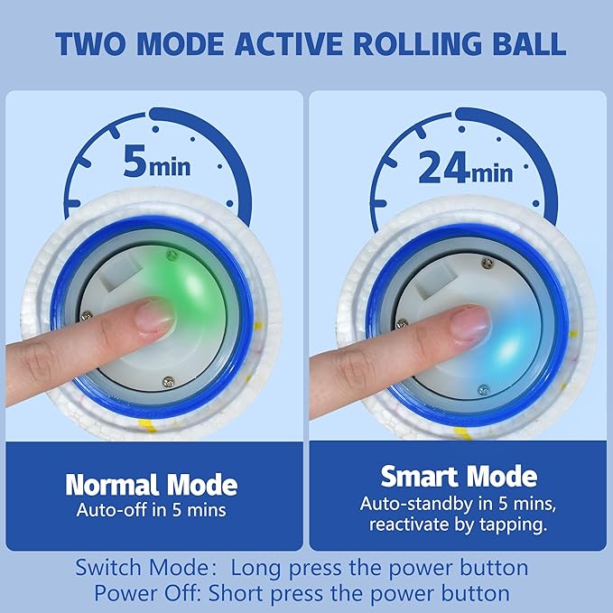 Interactive Dog Ball - Large E-TPU Automatic Vibrating Toy for Medium/Large Dogs, Motion-Activated Active Rolling Balls, Indoor/Outdoor Chew Proof Toy to Relieve Boredom & Anxiety(White,Large)