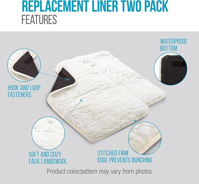 Sherpa Replacement Liners for Travel Pet Carriers - Soft Absorbent Cat & Dog Kennel Pad with Waterproof Backing, Machine Washable Crate Pads, 16.5x11.25in - 2 Pack, White, Medium