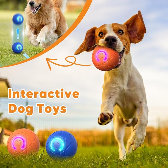 2PCS Shaky Ball Toy for Dogs, Vibrating Dog Ball, USB Rechargeable, Interactive, Automatic Moving, Bouncing, Perfect for Small, Medium, Large Dogs (Small, Cosmic)