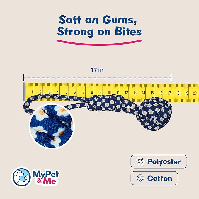 My Pet & Me – Durable Rope Dog Toy for Chewing, Tug of War, and Interactive Play – Perfect for Puppies and Active Dogs (13 Inch, Knotted Dog Rope Toy)