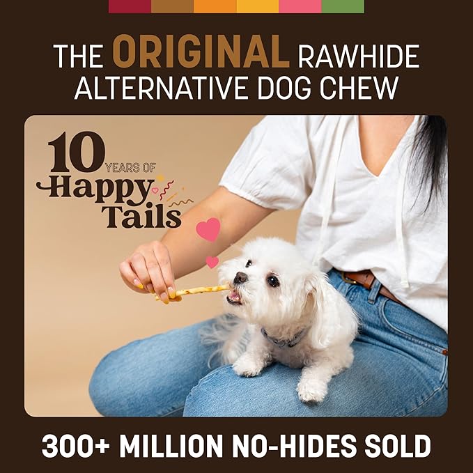 Earth Animal No Hide Stix - Long Lasting Rawhide Free Small Dog Chews Sticks, Venison - 40 Count Extra Value Pack