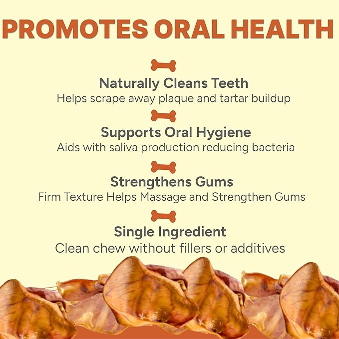 Gaines Pet Pig Ears for Dogs - 40 Count, Thick Cut, All-Natural Whole Ears - No Additives Or Hormones, Safe Rawhide Alternative, Dental Health, Easy to Digest, Great for Small to Large Dogs